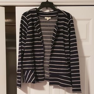Navy and grey striped blazer